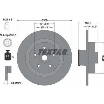 Brzdový kotouč Brzdový kotouč TEXTAR 92252903