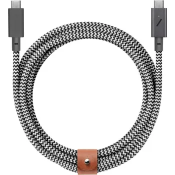 Datový kabel Native Union Belt Cable Pro USB-C 240W nabíjecí kabel, 2,4m, černý/bílý