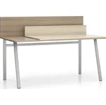 PLAN Kancelářský psací stůl SINGLE LAYERS, posuvná vrchní deska, s přepážkami, dub přírodní / dub mořený