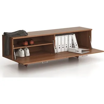 B2B Partner Skříňka nízká SOLID, 1800 x 400 x 550 mm, ořech