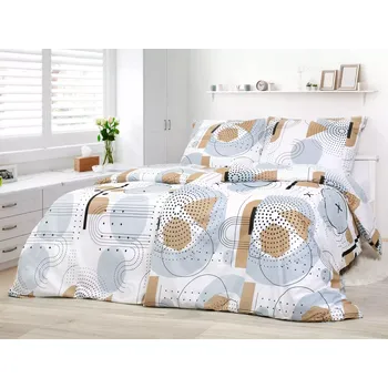 Povlečení Bavlněné povlečení - X v šedém kruhu 140x220+70x90