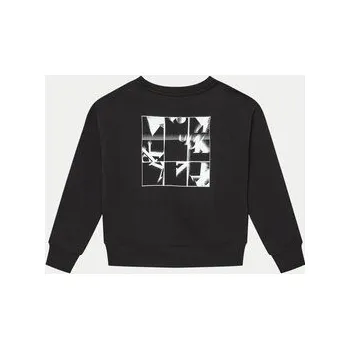 Pánská mikina Calvin Klein Jeans Mikina Monogram IB0IB02258 Černá Regular Fit 16Y