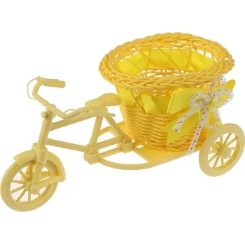 Květináč Plastový svatební květináč s dekorací | dekorativné květináč - Žlutá