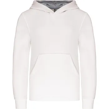 Chlapecké oblečení KARIBAN Dětská mikina s kapucí Velikost: 12-14 let, Barva: bílá-šedá