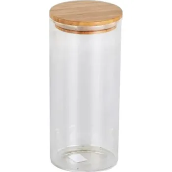 Dóza na potraviny Skleněná dóza s bambus.víčkem 1,3 l