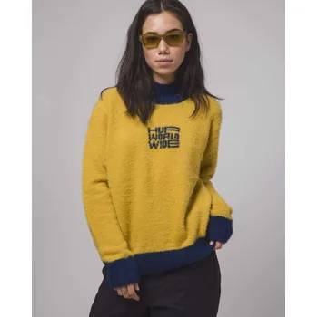 Dámský svetr huf Dámský svetr disorder jacquard knit gold