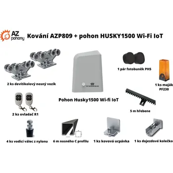 Pohon brány Sada kování AZP809 + pohon Husky1500 Wi-fi IoT až do 7 m průjezdu