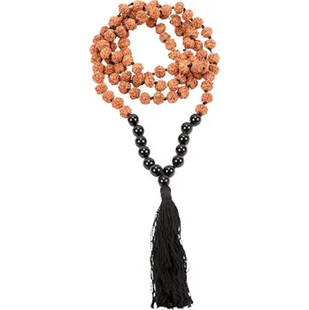 Růženec Mala rudraksha černá