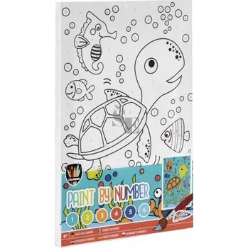 Malování na plátno podle čísel 29,7x19,5cm Želva 150007