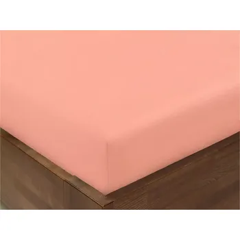 Prostěradlo Bavlněné napínací prostěradlo - lososové 90x200