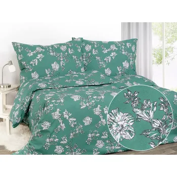 Povlečení Bavlněné povlečení - lilie na petrolejové 140x200+70x90