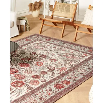 Bytový textil Koberec vícebarevný bavlněný polyester 200 x 300 cm květinový vzor tradiční vintage design domácí doplněk Beliani