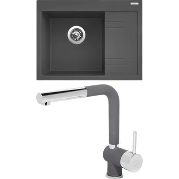 Kuchyňský dřez Set Sinks G2872 (dřez Rim 650 L Titanium 72 levý + baterie Mix 3 P Titanium 72)