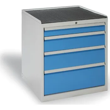 KOVOS Dílenská zásuvková skříň nízká na nářadí KOVOS, 4 zásuvky, 720 x 700 x 840 mm