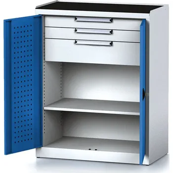 Alfa 3 Dílenská skříň MECHANIC, 1170x920x500 mm, 2 police, 2 zásuvky, modré dveře