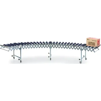 Dopravníkový pás Roztažitelný dopravník s plastovými kladičkami, délka 1580-5800 mm