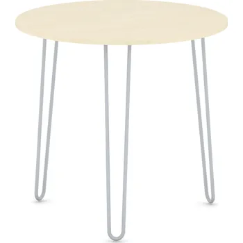 Jídelní stůl Kulatý jídelní stůl SPIDER, průměr 80 cm, šedostříbrná podnož, bříza