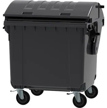 Venkovní odpadkový koš Corping Plastový kontejner na třídění odpadu CLE 1100, tmavě šedá