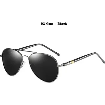 Sluneční brýle Polarizované sluneční brýle pilotka vintage unisex - 02 Pistole - černá