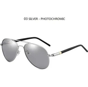 Polarizační fotochromatické pilotní sluneční brýle unisex - 03Stříbrná fotochromatická