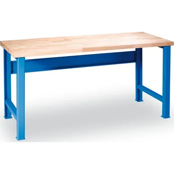 Dílenský stůl Dílenský pracovní stůl GD, buková spárovka, 2000 x 800 x 840 mm, modrá