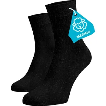 Dámské ponožky FINE MERINO Střední ponožky - černé Vlna (Merino) 45-46