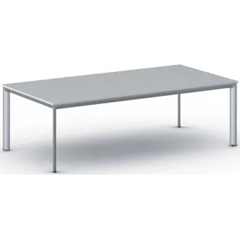 Psací stůl Jednací kancelářský stůl PRIMO INVITATION, 240x120 cm, šedostříbrná podnož, šedá