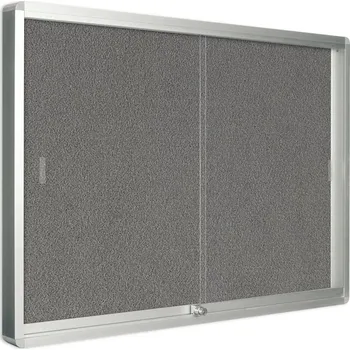 Informační tabulka Bi-Office Vnitřní vitrína s posuvnými dveřmi, textilní, 926 x 661 mm