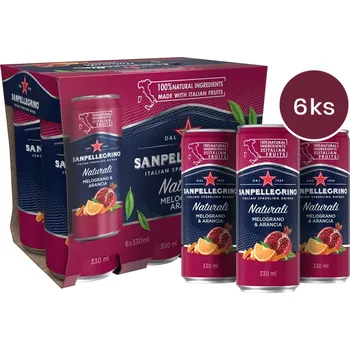 Limonáda Sanpellegrino Melograno & Aranciata plech 6 x 330 ml