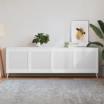 Interiérové dveře vidaXL Marketos Nábytková dvířka lamelový design 4 ks bílá 61,5x59,4cm borovice