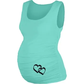 Be MaaMaa Top, tílko Dana s potiskem Srdíček - máta, , vel. S/M, Velikosti těh. moda L/XL