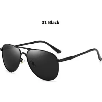 Polarizační pilotní sluneční brýle vintage UV400 - 01 Černá