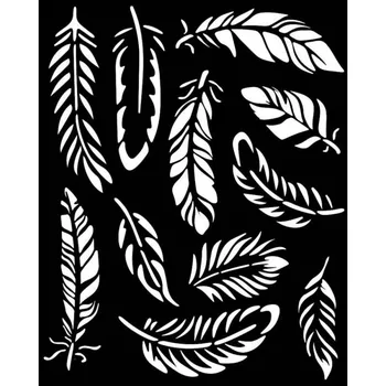 Stamperia Plastová šablona 20x25cm peříčka