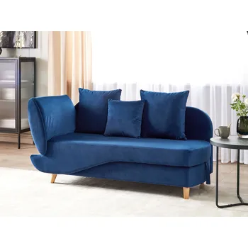 Pohovka Lenoška světle šedá látkou čalouněná levostranná s úložným prostorem a polštáři obývák ložnice chodba Beliani