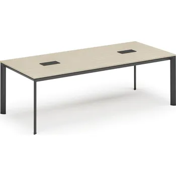 Psací stůl Jednací stůl PRIMO INVITATION, 240x120 cm, bříza + 2x stolní zásuvka TYP I, černá