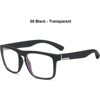 Pánské polarizační sluneční brýle vintage styl - 08 Černá-průhledná