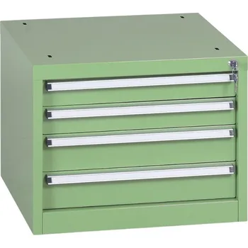 Skříňka na nářadí Závěsný dílenský box na nářadí k pracovním stolům do dílny GL, 4 zásuvky, 565 x 580 x 450 mm