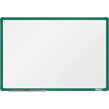 Kancelářský nábytek boardOK Bílá magnetická popisovací tabule boardOK, 600 x 900 mm, zelený rám