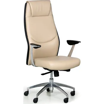 Kožené kancelářské křeslo FANCY, béžová