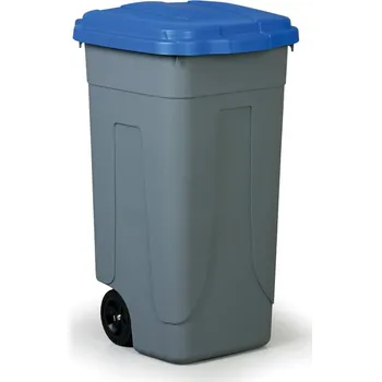 Mobil Plastic Mobilní plastový odpadkový koš 100 L, modré víko