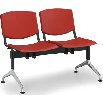 EUROSEAT Plastová lavice do čekáren SMILE, 2-sedák, červená