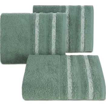 Osuška eukalyptová, bordura bílé melanžové pruhy 70x140cm