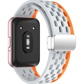 Příslušenství k chytrým hodinkám Sportovní Silikonový Pásek Samsung Galaxy Fit 3 Barva: Bílo-Oranžová