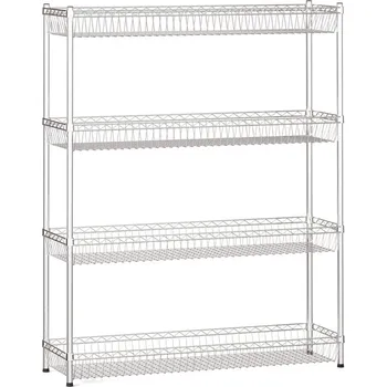 Dílenský regál Drátěný regál s košovými policemi, 1500 x 1200 x 350 mm, 4 police