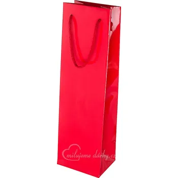 Dárková taška Papírová taška 12x9x40 cm, textil.šňůra, červená lesk
