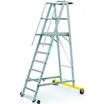 ZARGES Hliníkový skládací plošinový žebřík, 7 příček, výška plošiny 1,8 m