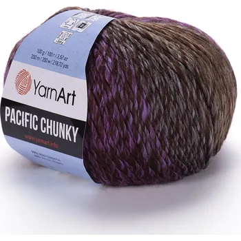 Galanterie Yarn Art příze Pacific Chunky 307 hnědá a fialová