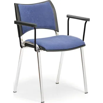 Corping Konferenční židle SMART, chromované nohy, s područkami, modrá