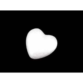 Srdce Ø6; 6,5 cm polystyren - (Ø6 cm) bílá (20 ks)