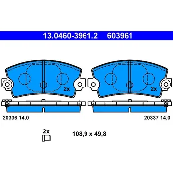 Brzdová destička Sada brzdových destiček, kotoučová brzda ATE 13.0460-3961.2